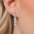 thumbnail image 3 of Gem Stone King 925 Sterling Silver White Moissanite Drop Dangle Earrings for Women | 1.50 Cttw | Gemstone Birthstone | Round 5MM, 3 of 6