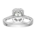 thumbnail image 5 of Solid 14k White Gold Emerald Shape Halo Engagement Ring with CZ Cubic Zirconia Size 5, 5 of 8