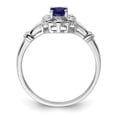 thumbnail image 2 of Sterling Silver Rhodium-plated Created Sapphire & Diamond Ring, 2 of 6