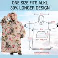 thumbnail image 4 of Oversized Wearable Blanket Hoodie,German Shepherd Dog and Flower Sherpa Blanket Hoodie with Super Pockets,Super Warm Fuzzy Pullover for Women & Men, 4 of 6