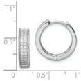 thumbnail image 2 of FB Jewels Sterling Silver Rhodium-plated 2-row Pav‚Äö Hinged Hoop Earrings, 2 of 2