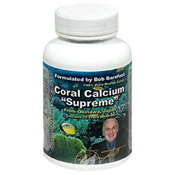 Coral Calcium Supreme By Bob Barefoot - 1000 Mg - 90 Capsules - Coral Calcium, Pack of 2