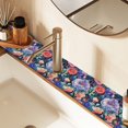 thumbnail image 2 of Yayeee Faucet Mat for Kitchen Sink 14.7" Diatomite Long Splash Guard Pad, Puprle Ethereal Floral Harmony, 2 Pack, 2 of 7