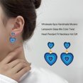 thumbnail image 4 of Pendientes de goteo de amor a juego Sonducket joyería de moda azul dorado, 4 of 6