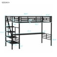 thumbnail image 4 of imerelez Metal Loft Bed Frame with Desk, No Box Spring Needed,Twin ,Black, 4 of 9