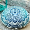 thumbnail image 1 of Coussin Rond 43x43cm Coussin Rond Épaissi en Lin pour Chaise de Bureau Housse de Coussin de Méditation Pouf à Imprimé Floral Pouf Rétro Boho, 1 of 11