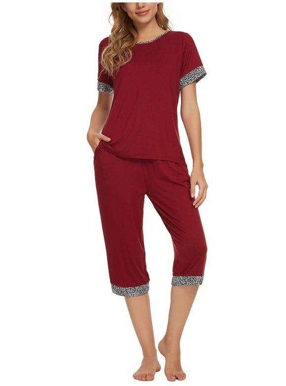 Womens Cotton Capri Pajama Sets