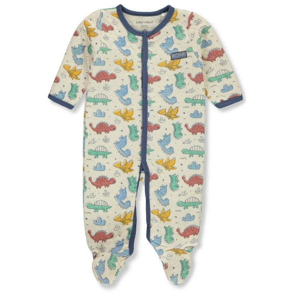 Baby Views Baby Boys' Quilted Dinosaur Coveralls Color: white/multi Size: 3 - 6 months