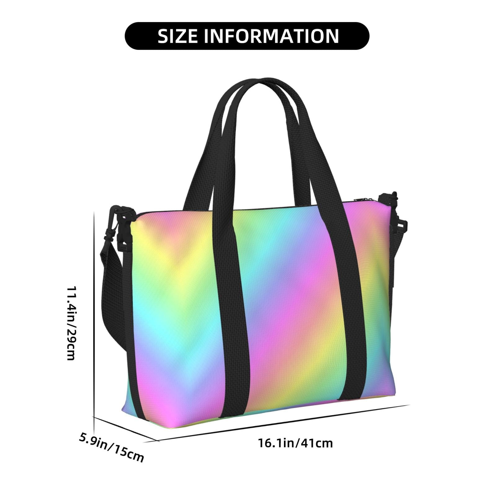 Travel Duffel Bag Rainbow Stripe Sports Tote Gym Bag Shoulder Weekender Overnight Bag For Women Men