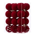 thumbnail image 2 of 24 Pcs Flocked Christmas Ornaments Balls Velvet Shatterproof Embossed for Christmas Tree Decorations, 2 of 6