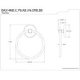 thumbnail image 2 of Kingston Brass BA314PB Porte-Serviette Classique, Laiton Poli, 2 of 2