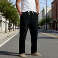 thumbnail image 2 of Mens Golf Pants Lightweight Quick Dry Anti-Slip Work Dress Pants Stretch Elastic Waist Drawstring Casual Slacks with Pockets Size 3XL Black, 2 of 8