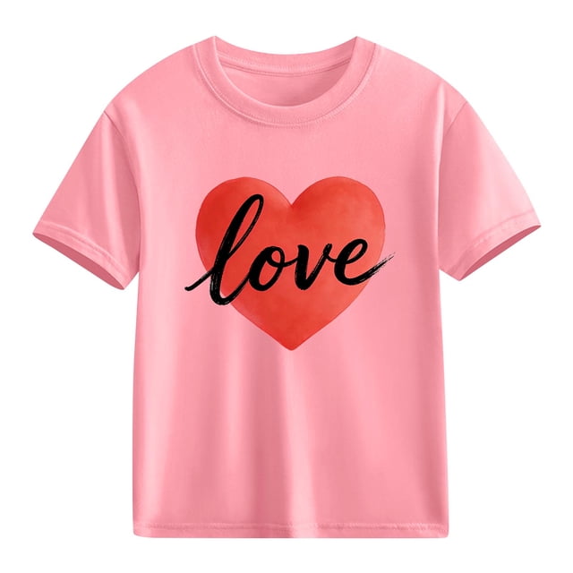hengsof Children's Basic Round Neck Short Sleeve T-shirt