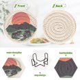 thumbnail image 4 of Yayeee 6 PCS Drink Coasters with Holder Set Woven Absorbent Round Tabletop Hot Pad, Abstract Elephant, 4 of 7