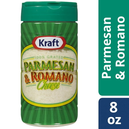 (2 Pack) Kraft 100% Grated Parmesan & Romano Cheese Shaker, 8 oz (Best Melting Cheese For Grilled Cheese)