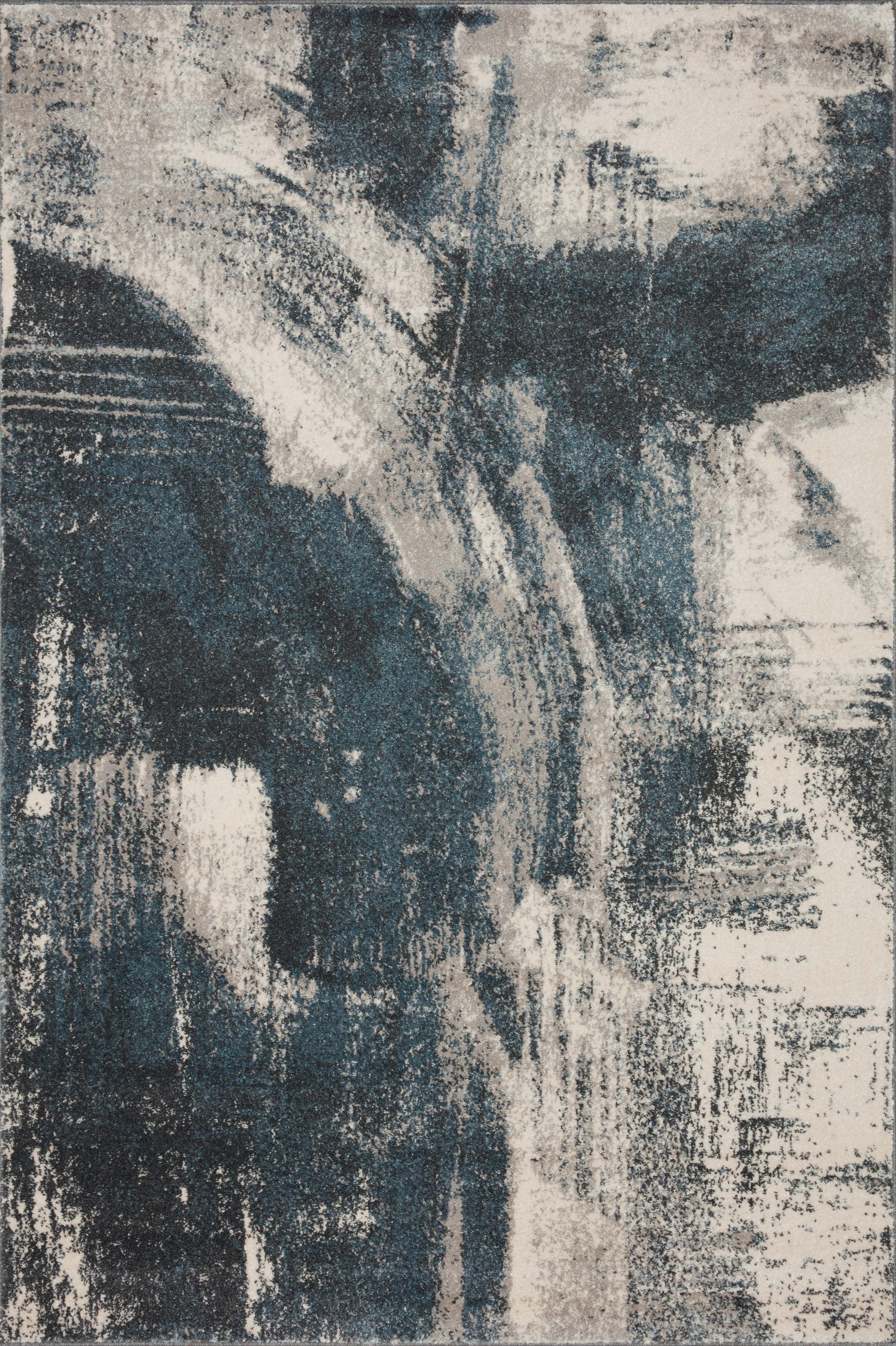 Loloi Spirit SPI-04 Abstract Indigo / Ivory Area Rug 2'-7" x 4'