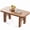 Dark Brown, variant on Furnibear Boho Coffee Table for Living Room with Woven Cane and Arched Wood Legs for Living Room,Brown