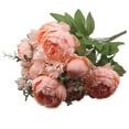 thumbnail image 2 of SPRING PARK 1Pc Peony Bouquet Fake Flower Artificial Silk Floral Bridal Party Home Wedding Rose, 2 of 7