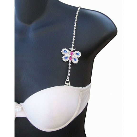 Small Butterfly Rhinestone Bra Strap