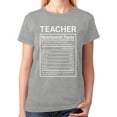 thumbnail image 1 of Tstars Womens Teacher Shirts Back to School Teacher Nutritional Facts Funny Humor Gift for Teacher Teaching School Theme Clothing School Teacher Women T Shirt, 1 of 6