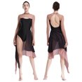 thumbnail image 6 of Kaerm Women's Sheer Mesh Long Sleeve Lyrical Dance Dress Irregular Skirted Leotard Modern Dress Dusty Pink XXL, 6 of 7