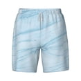thumbnail image 4 of Lsque Mens Swim Trunks Blue Marble Pattern - Bathing Suit Compression Liner - Beach Swim Shorts Swimwear - (S-3XL) - Stretch Quick Dry -XX-Large, 4 of 9