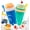 Blue+Green, variant on Slushie Cup, 2 Pack Slushy Maker Cup, DIY Magic Frozen Squeeze Cups with Lid & Straw for Ice Cream Juice Milk, Cool Stuff Things for Teens Kids Family(Blue+Green)