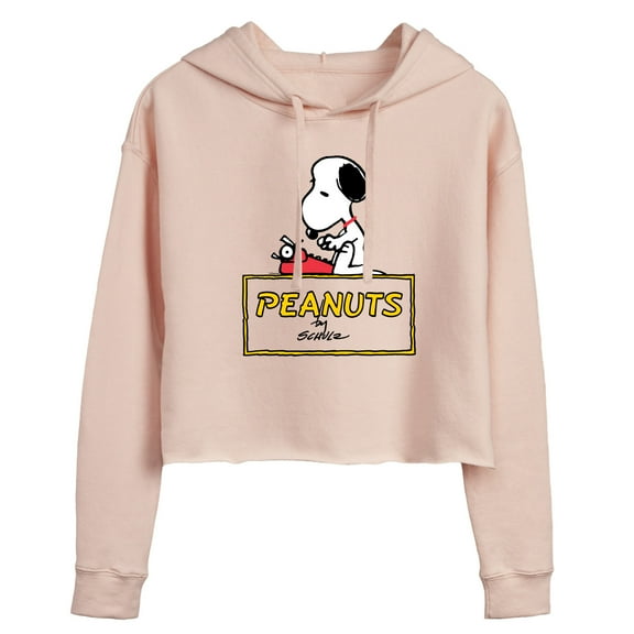 Peanuts - Snoopy Typing  - Ladies Cropped Hoodie