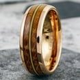 thumbnail image 6 of Tungsten Rings for Men Wedding Bands for Him Womens Wedding Bands for Her 8mm Rose Gold Whiskey Barrel Wood-Guitar, 6 of 7
