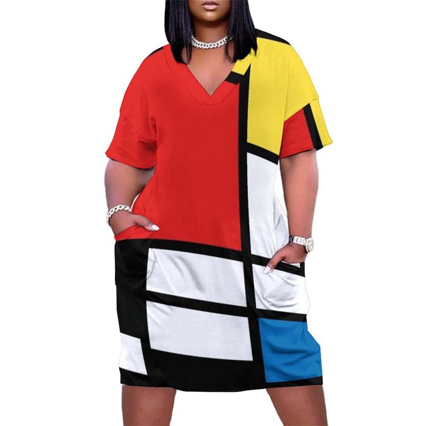 Vestido de bolsillo suelto My Mondrian, vestidos africanos para mujer, vestido de noche para mujer