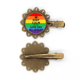 thumbnail image 1 of Gay lesbianas transexuales bisexuales bandera Tocado de pieza de pelo de horquilla de flor de metal vintage, 1 of 3