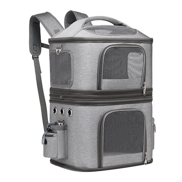 Cat Backpack, Cat Double Layer Carrier Bag Cat Back Pack Small Dog Backpack Carrier With an Adjustable Shoulder Strap, It Provides Ease of Carrying for Improved Comfort During