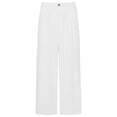 thumbnail image 6 of oiangi Wide Leg Pants for Women Button Elastic Waist Palazzo Pant Causal Flowy Straight Leg Trousers White M, 6 of 7