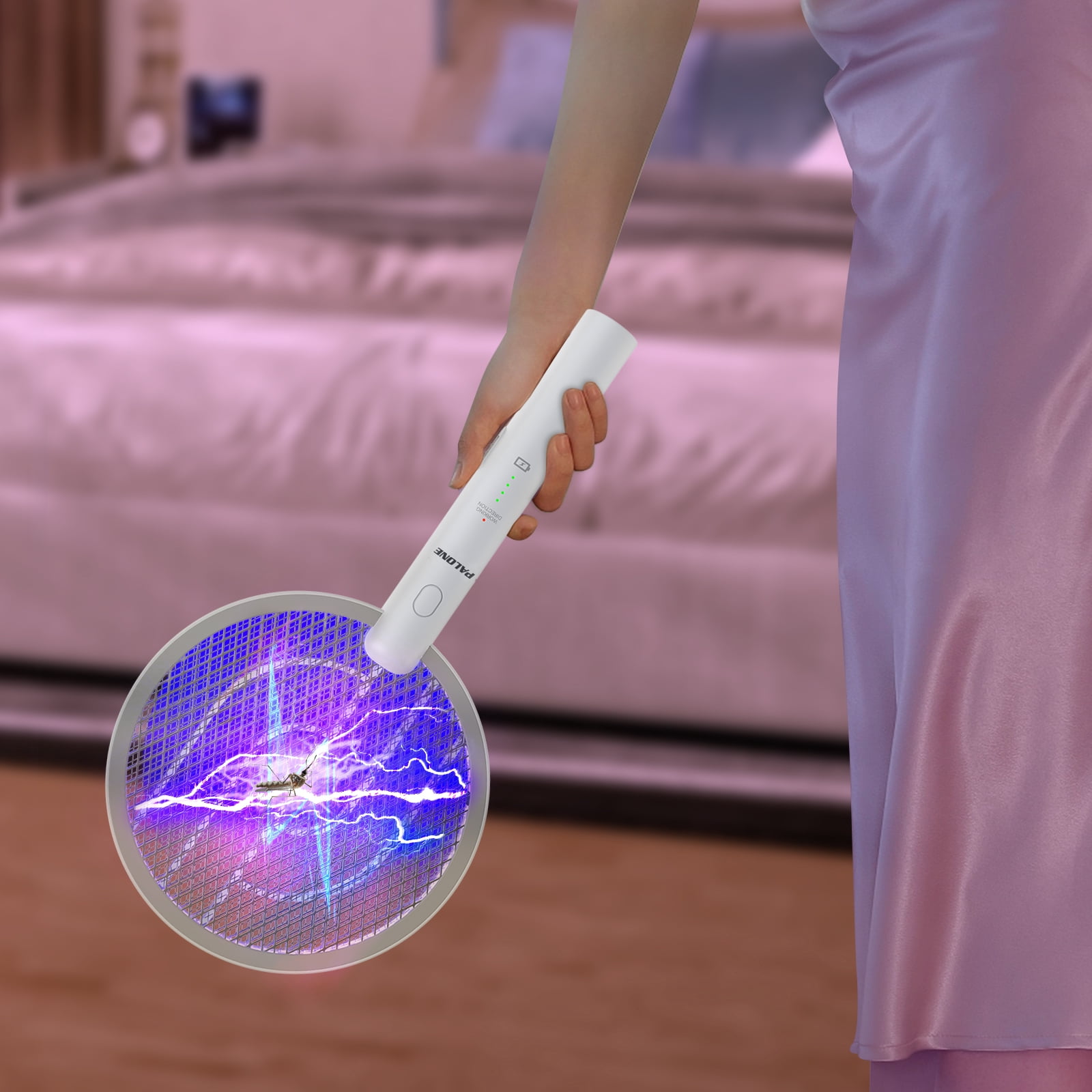 Bug Zapper, PALONE 2 in 1 USB Rechargeable Electric Fly Swatter Lamp & Racket, 3000V Pest Insects Control Flying Bugs Trap Mosquito Killer for Home, Kitchen, Office, Outdoor