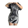thumbnail image 2 of KOMOO Women T-shirt Dress Print Short Sleeve Loose Short Dress Punk Grunge Graphic Dress, 2 of 9