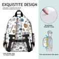 thumbnail image 5 of Baseballs and Mom Letters White Backpack for School, Cute School Bag with Adjustable Shoulder Straps and Padded Back, 15.25"x11.5"x5.25", 5 of 5