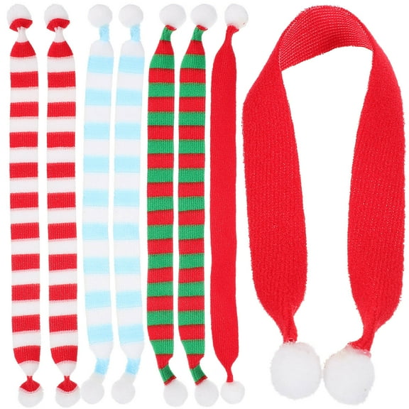 Toyandona Christmas Mini Scarf Knitted Polyester 8Pcs Red Decoration