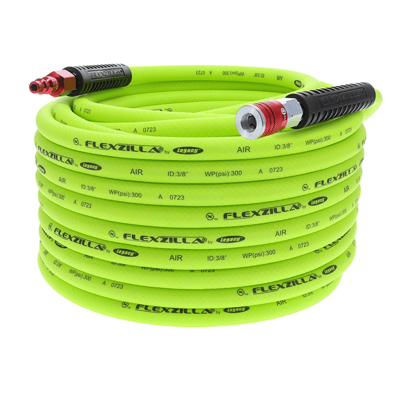 Flexzilla Air Hose Kit, 3-Pc, 3/8" x 100', with ColorConnex Coupler and Plug