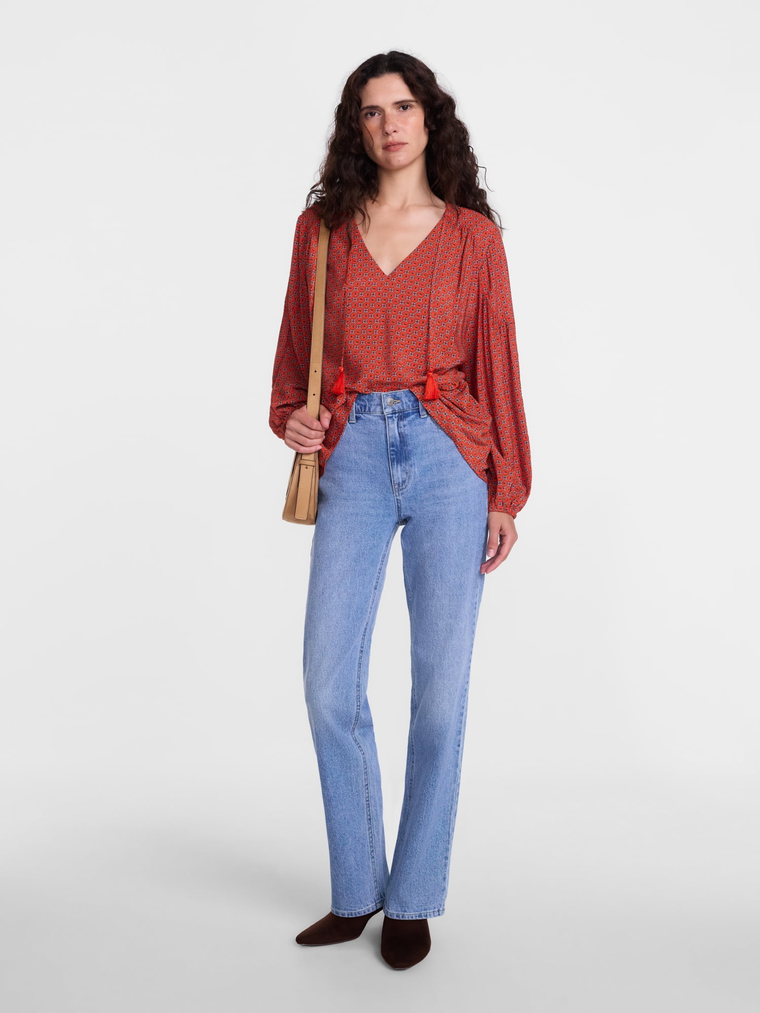 Scenario Women's High Rise Straight Leg Jeans, 30" Regular, 28" Short Inseam, Sizes 0-20, 10S-16S