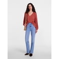 thumbnail image 2 of Scenario Women's High Rise Straight Leg Jeans, 30" Regular, 28" Short Inseam, Sizes 0-20, 10S-16S, 2 of 8