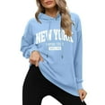 thumbnail image 3 of New York Empire State Hoodies for Women Fall Winter Long Sleeve Hooded Sweatshirt with Pockets Pullover Tops, 3 of 5