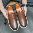 thumbnail image 6 of Men's Casual Loafers Slip On Leather Shoes Comfortable Driving Shoes Moccasins Classic Penny Loafer Flats Boat Shoes Big Size, 6 of 10