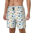 thumbnail image 2 of Haiem Undersea Animals Mens Swim Trunks with Compression Liner 2 in 1 Swimming Shorts Stretch Swimwear Quick Dry,Board Shorts-Medium, 2 of 9