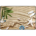 thumbnail image 4 of SKYSONIC 72x48in Nautical Beach Seashell Area Rug, Tropical Anchor Non-Slip Floor Carpet for Indoor Living Dining Room and Bedroom Area, 4 of 7