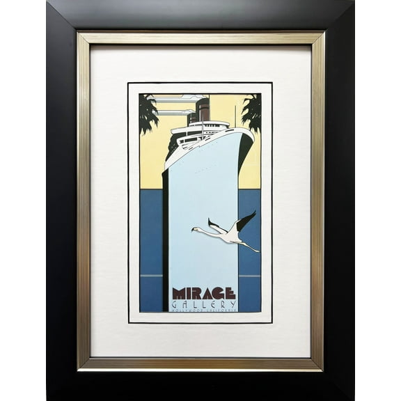 Patrick Nagel "Mirage Gallery" CUSTOM FRAMED Art Deco Print Generic