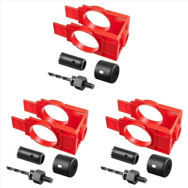 3X Kit de Instalación de Cerradura de Puerta,Kit Perforación de Orificios de Puerta para Puertas de Madera
