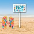 thumbnail image 3 of Eveokoki Flip Flop Zone Aluminum Sign Funny Pool Signs With Stake Beach House Decor Vintage Pool Tropical Beach Patio Decoration 12"x8" Beach Signs for Home Decor, 3 of 6