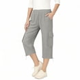 thumbnail image 4 of Posijego Teens Girls Capri Pants High Waisted Multiple Pockets Capris Summer Causal Outdoor Hiking Travel Cropped Pants, 4 of 6