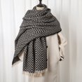 thumbnail image 5 of Bufanda de invierno cálida con estampado a cuadros para mujer, hijab de viaje, manta de cachemira gruesa, chal, poncho, pashmina, marca 2023, 5 of 5