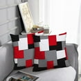 thumbnail image 6 of LALILO Modern Art Geometric Pillow Cover,Red Black Grey Abstract Artwork Cushion Cover 18 x 18 2Pcs, 6 of 6